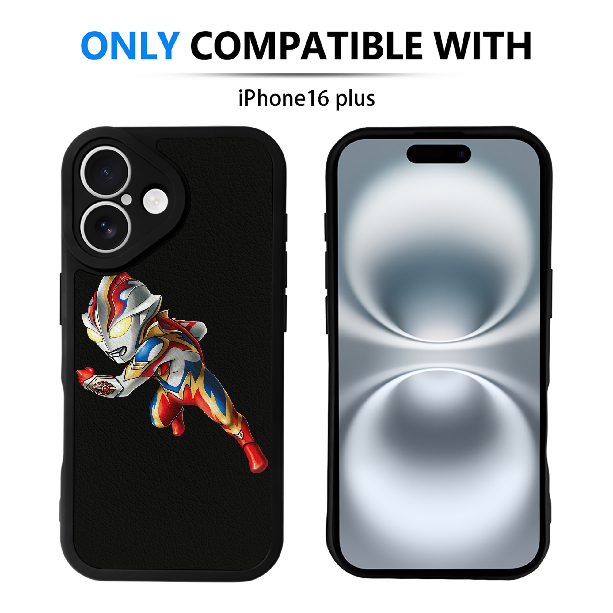（画像用） ウルトラマン Ultraman 【iPhone 16シリーズ対応】シリコンスマホケース（レザー調） 材質：シリコン